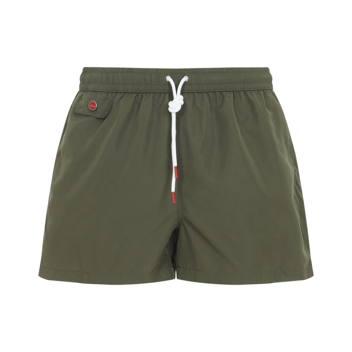 Polyester Swim Shorts Green Swimwear