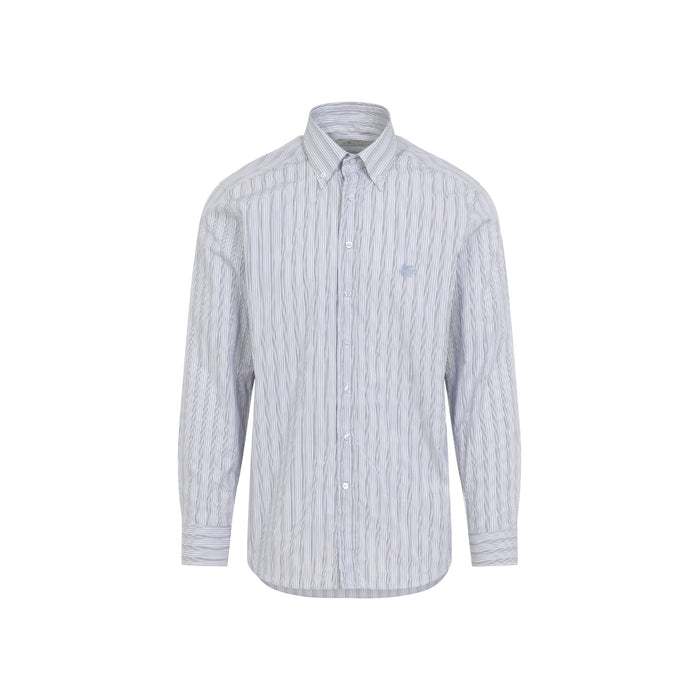 Roma Logo Shirt Blue Cotton