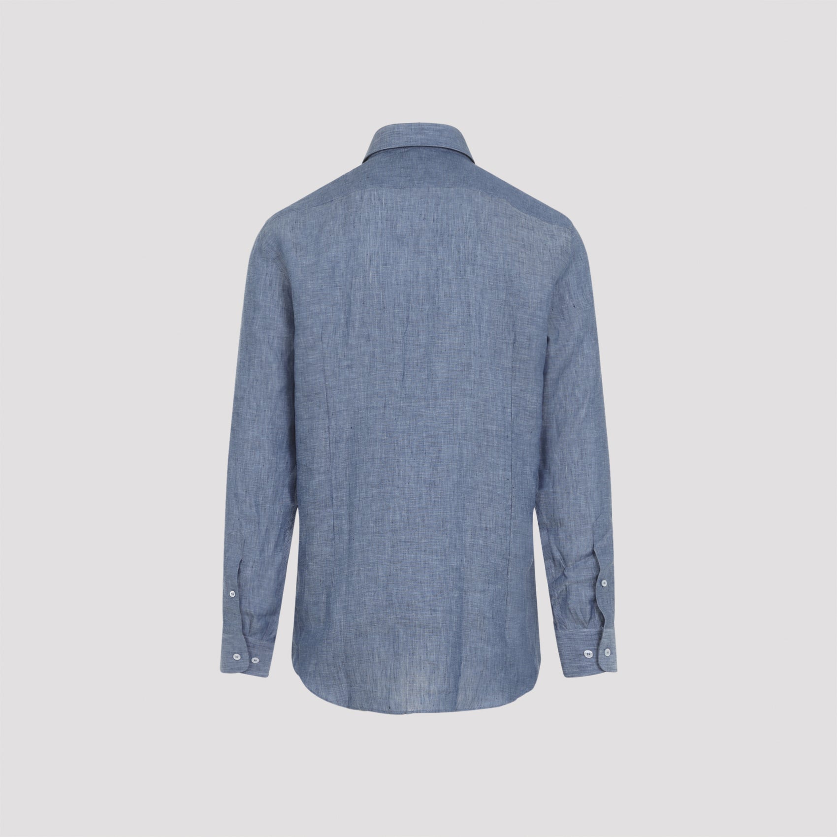 Roma Logo Shirt Blue Linen