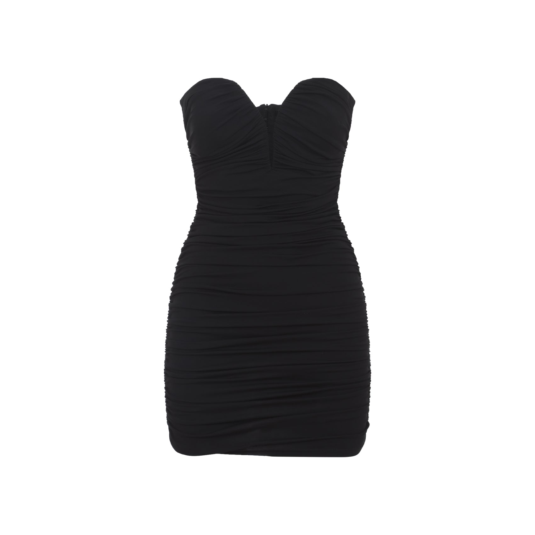 Draped Mini Dress Black Viscose Elastane