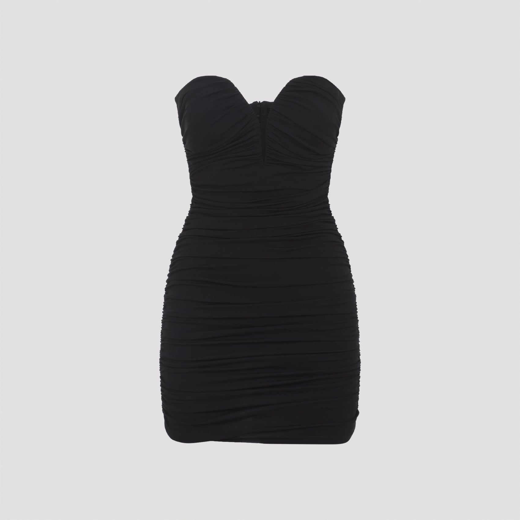 Draped Mini Dress Black Viscose Elastane