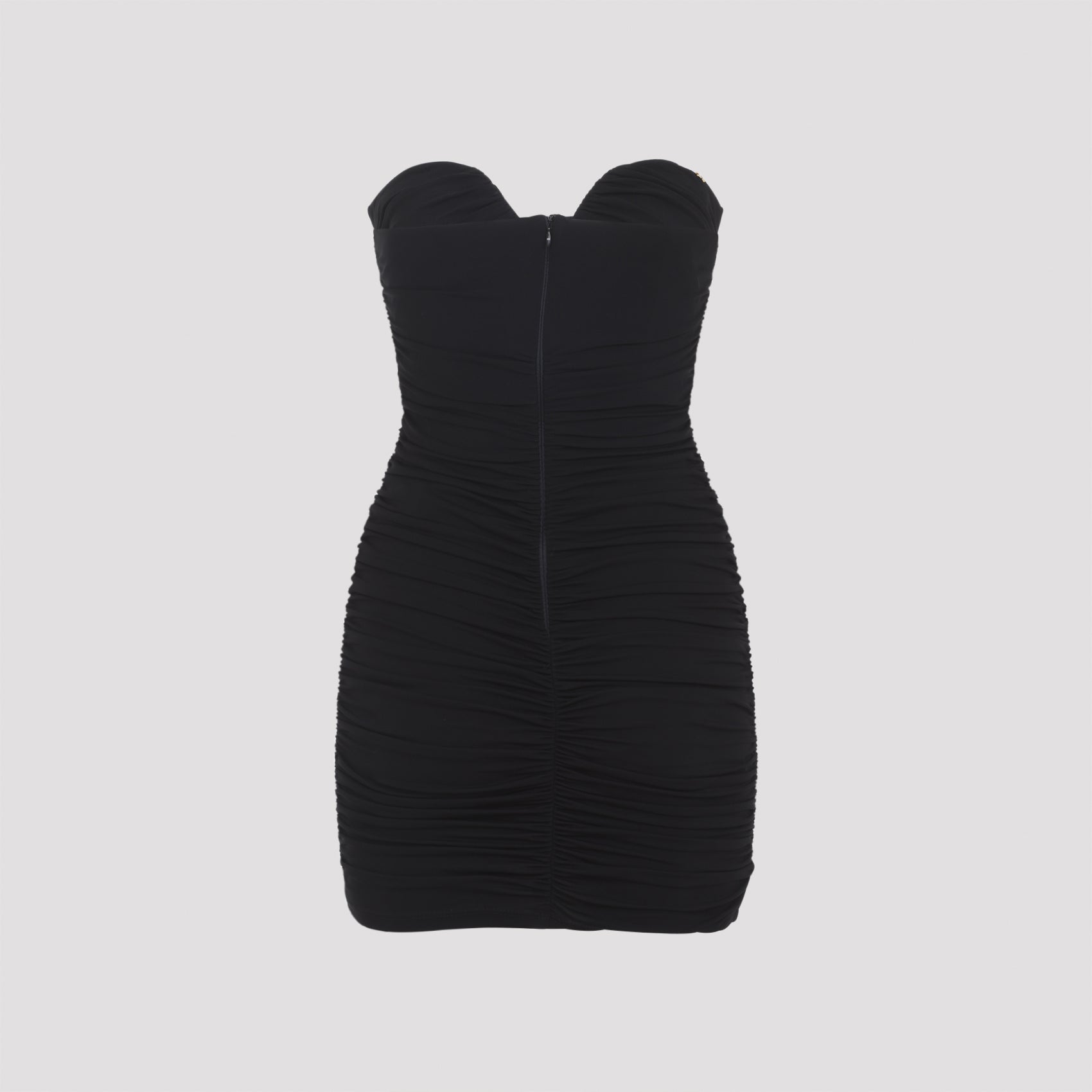 Draped Mini Dress Black Viscose Elastane