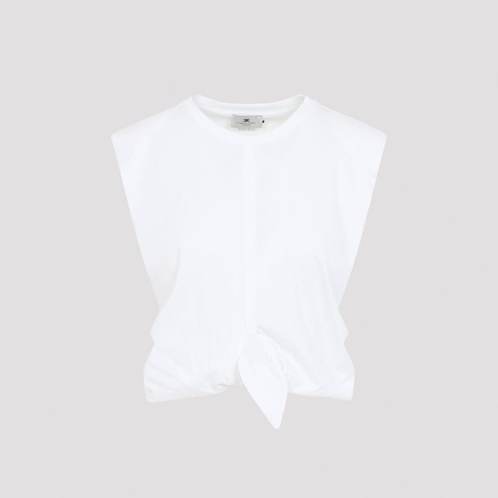 T-Shirt With Knot White Cotton Tshirt