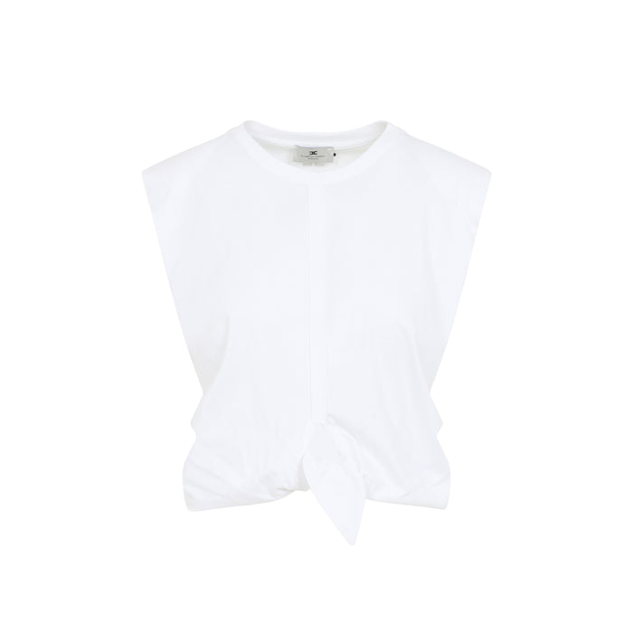 T-Shirt With Knot White Cotton Tshirt
