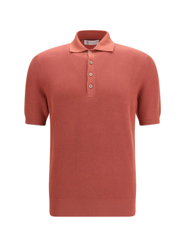 Brunello Cucinelli 100% cotton polo in orange