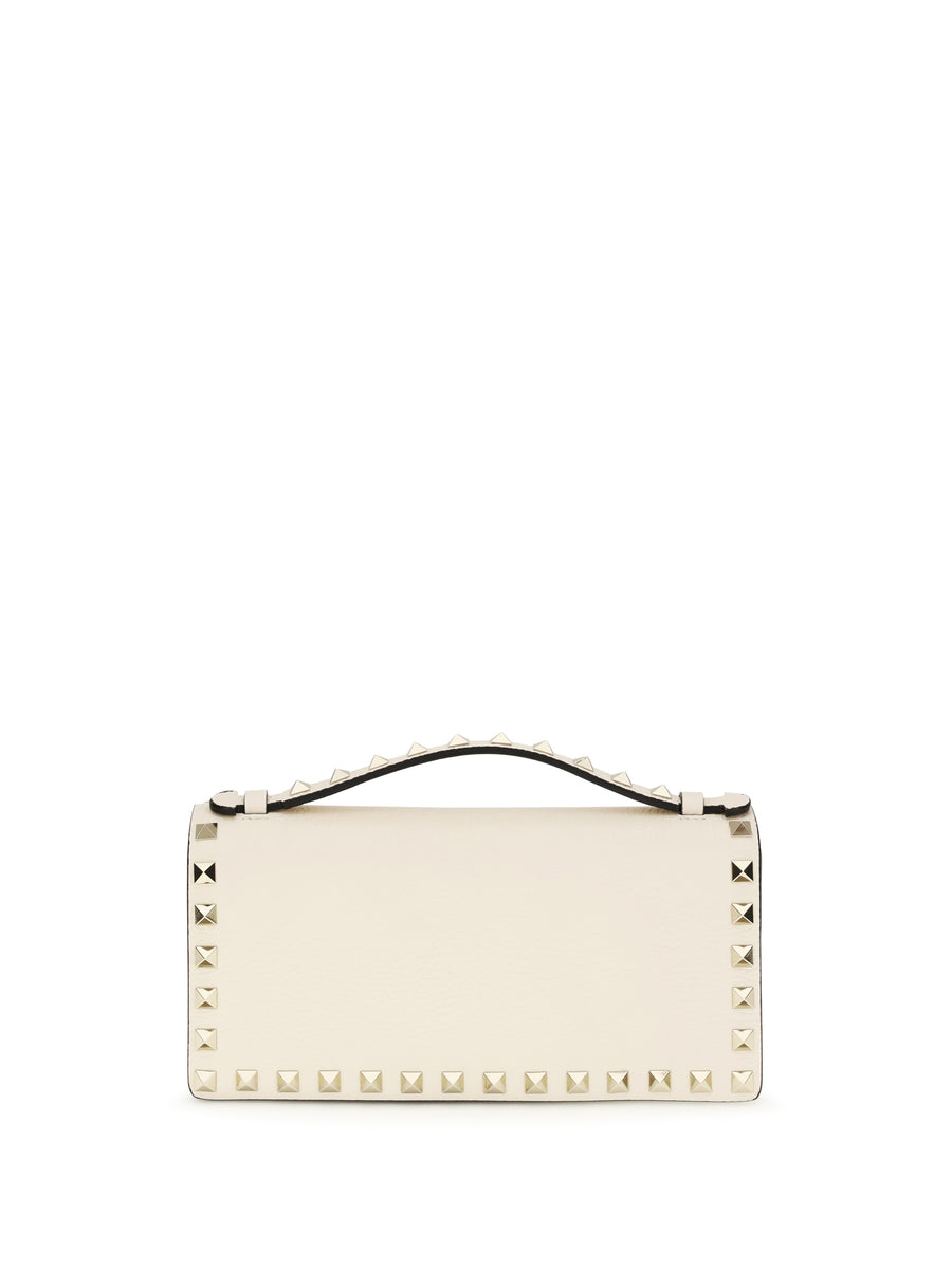Chain Wallet Rockstud Light Ivory Calf Leather & Purses