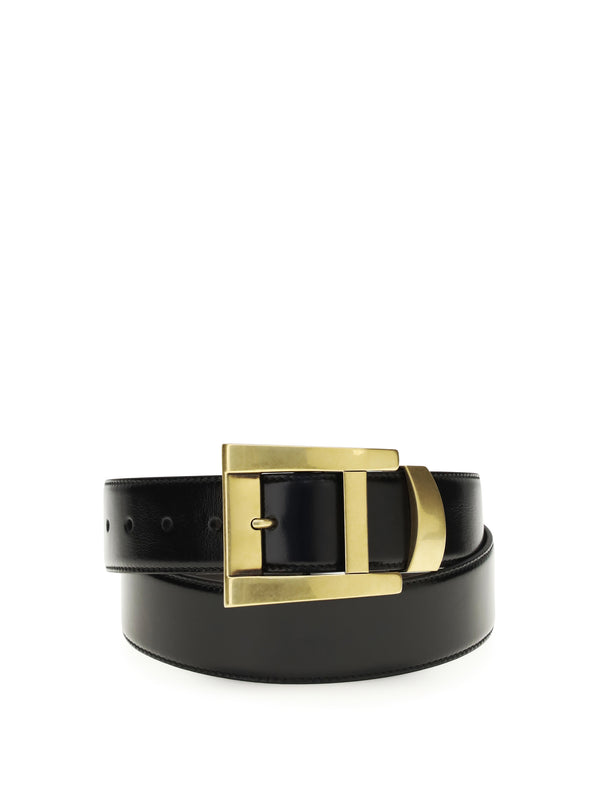 Versace 100% Calf Leather Bos Taurus belt in black