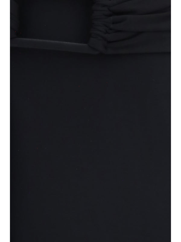 Dress Belted Jersey Black Viscose