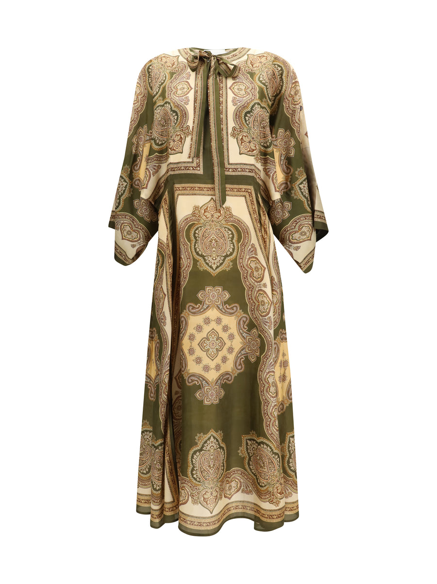 Tunic Dress Mahon Olive Paisley Silk