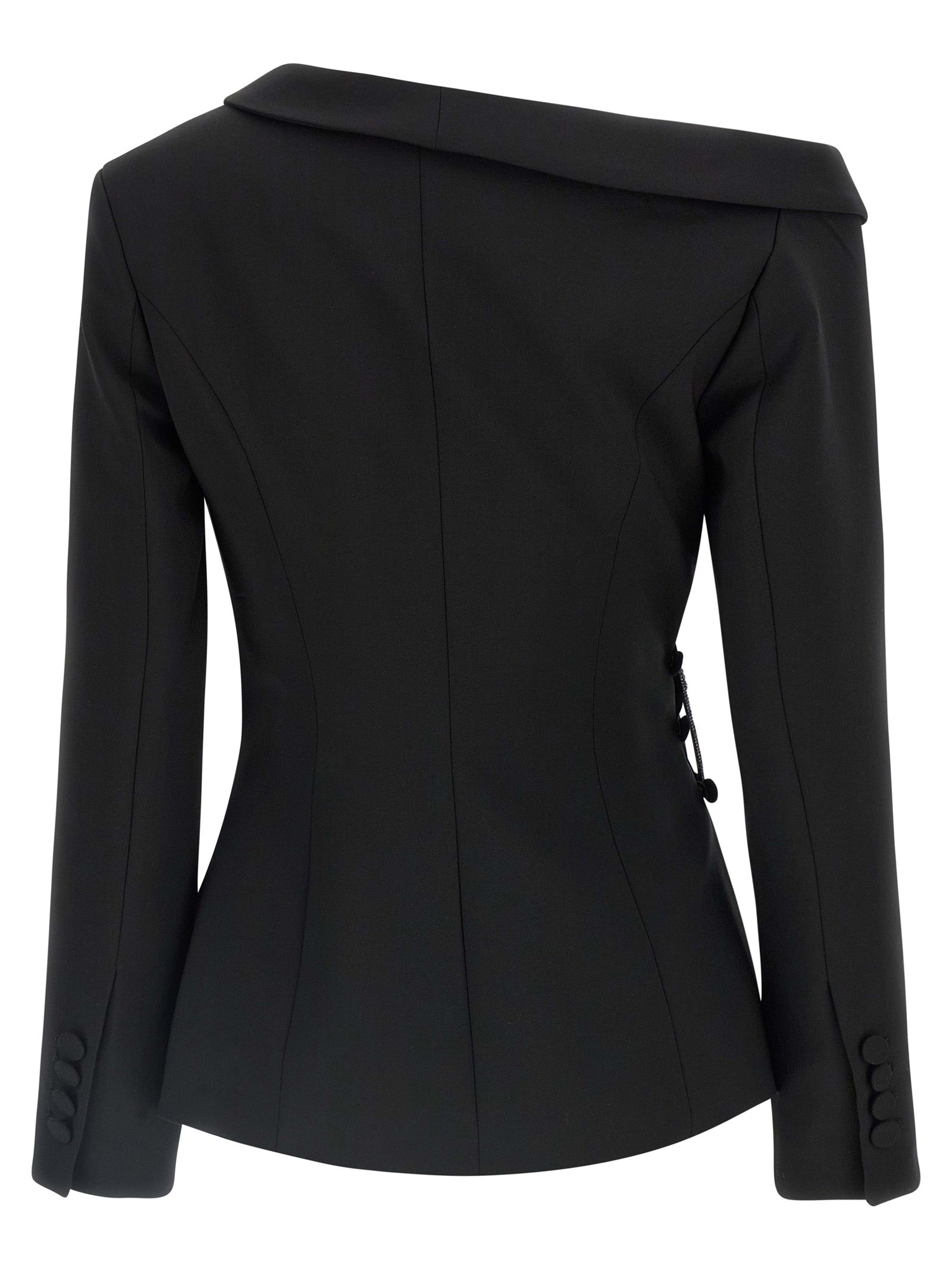Asymmetrical blazer Black Virgin Wool Blazer, Suits