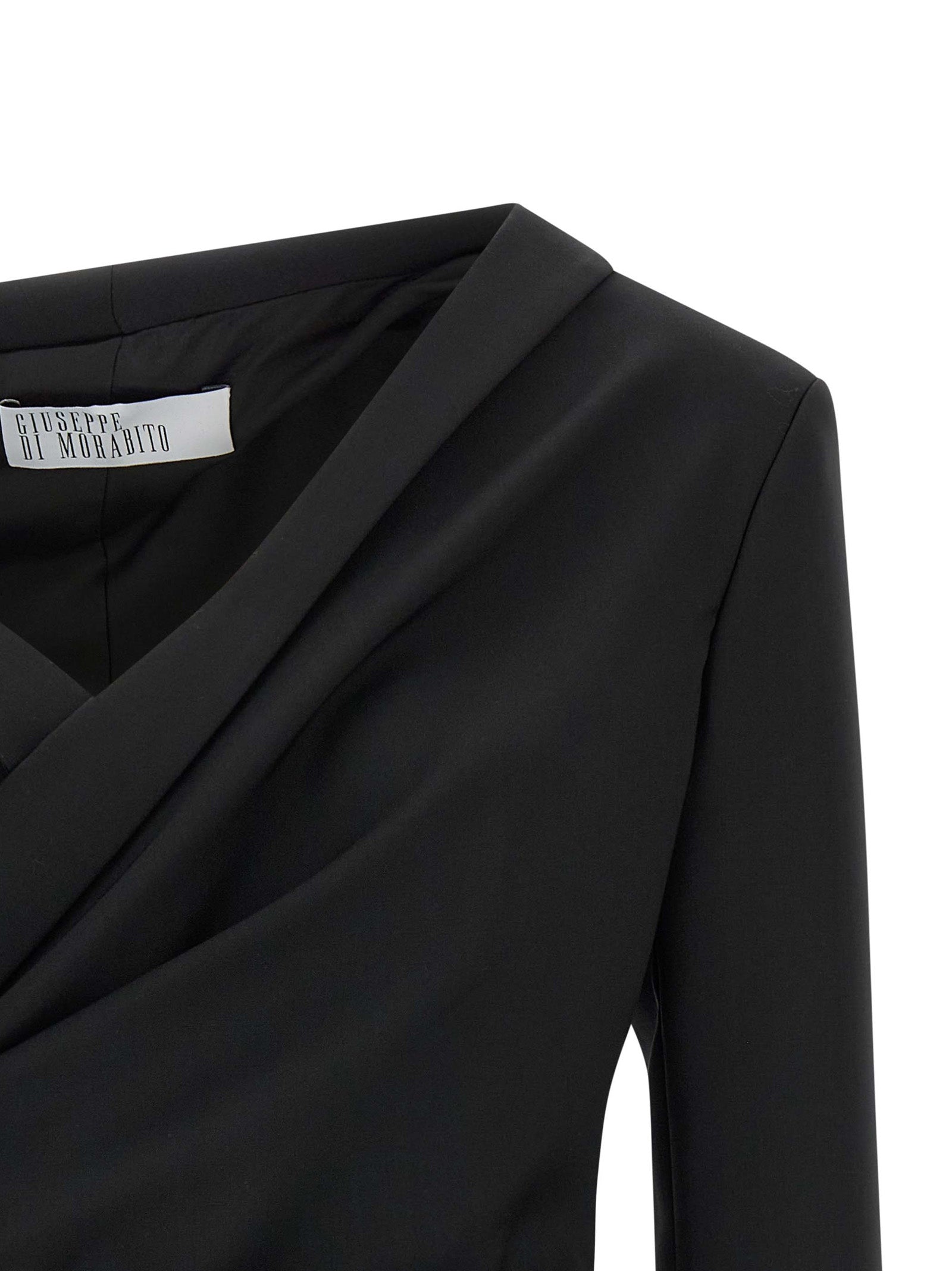 Asymmetrical blazer Black Virgin Wool Blazer, Suits