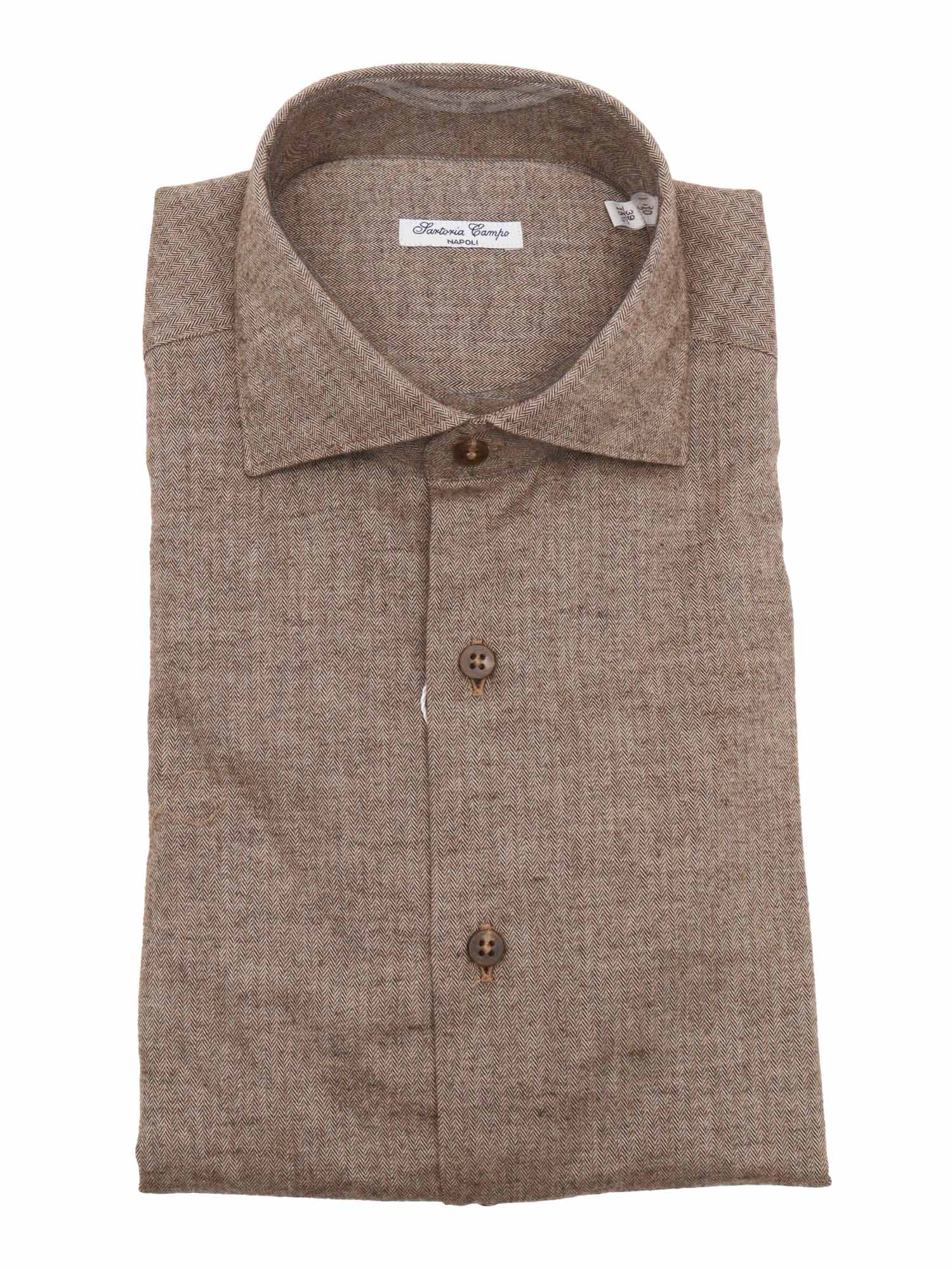 Mens Shirt Brown Cotton