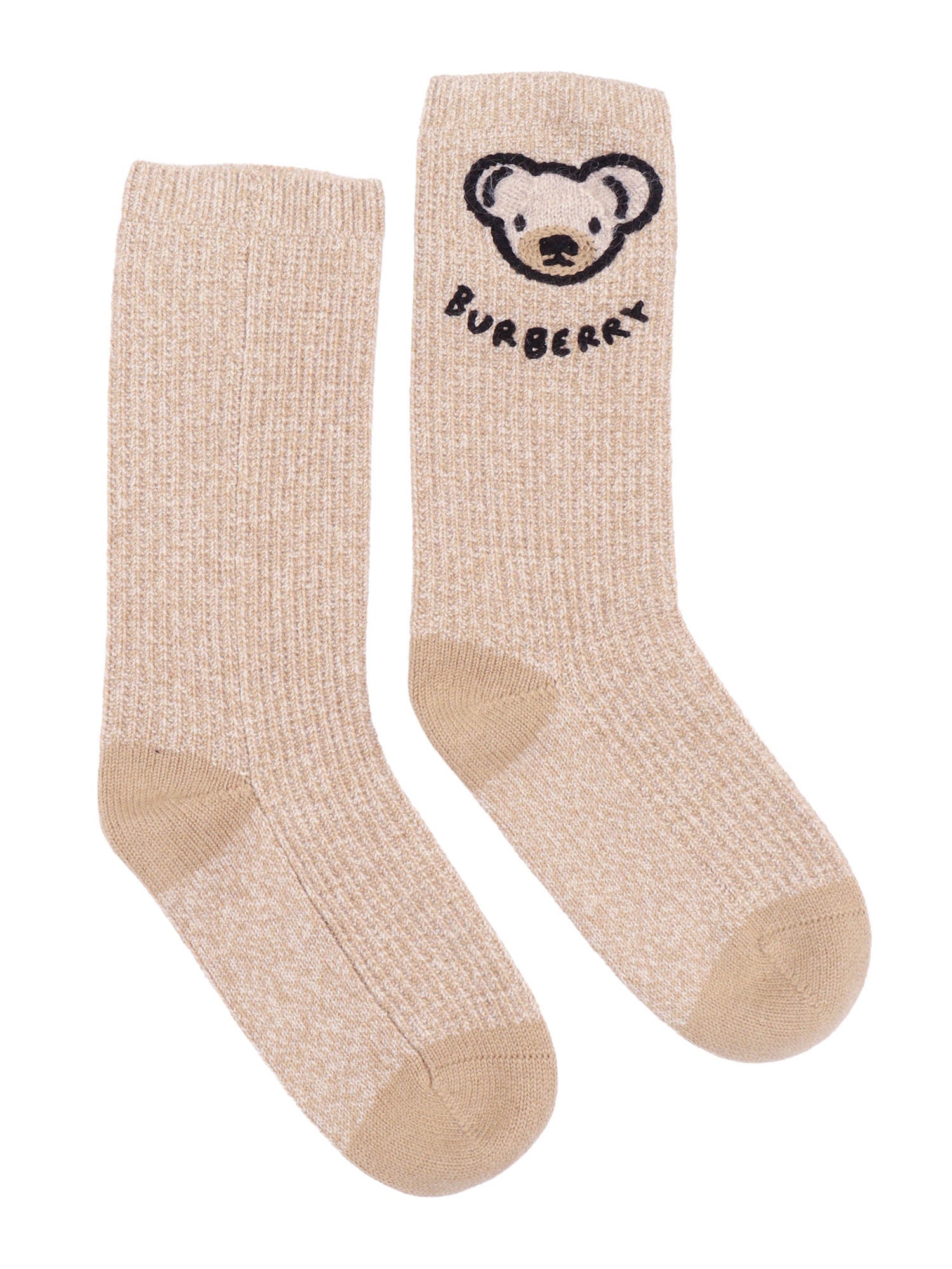 Kid Hosiery Beige Wool Cashmere Mohair Elastane Socks