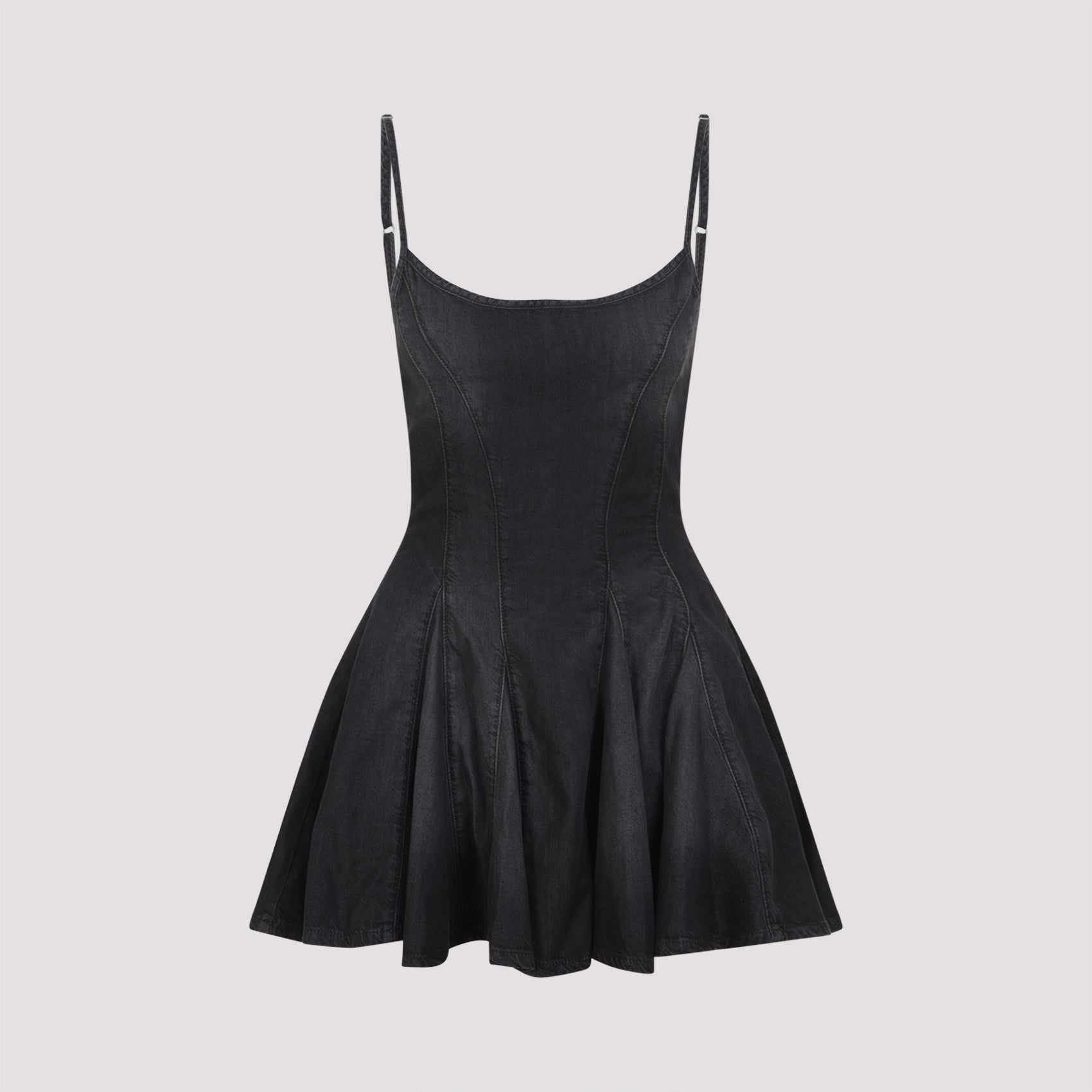 De-spoky Mini Dress Black Cotton Lyocell Modal