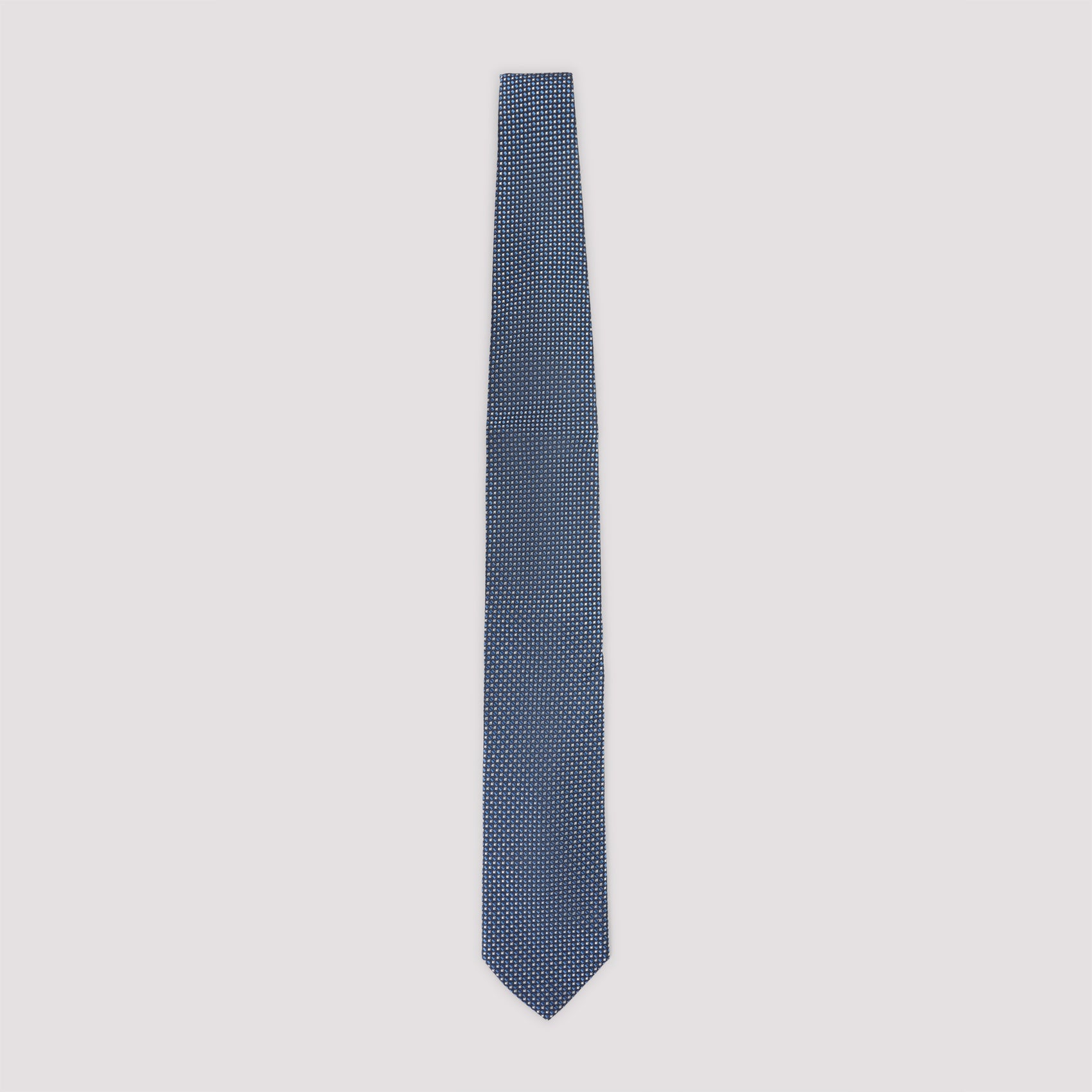 Circle Dot Tie Blue Silk