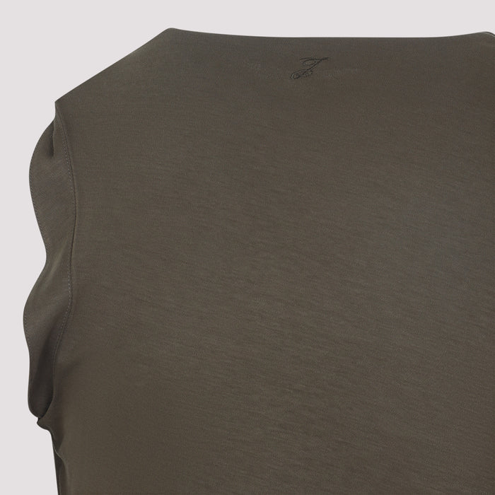 The Drap Top Green Cotton Silk
