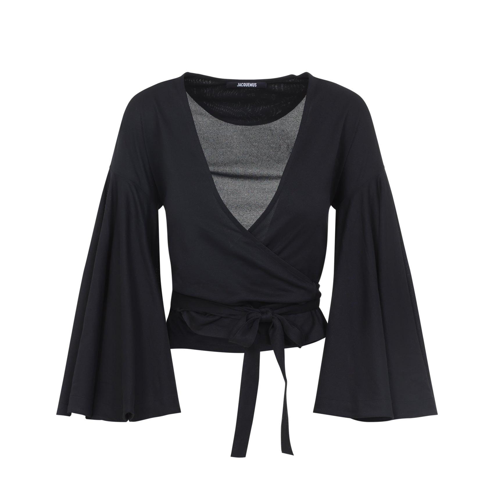 Le Cache Coeur Ventadou Top Black Paper Recycled Polyester