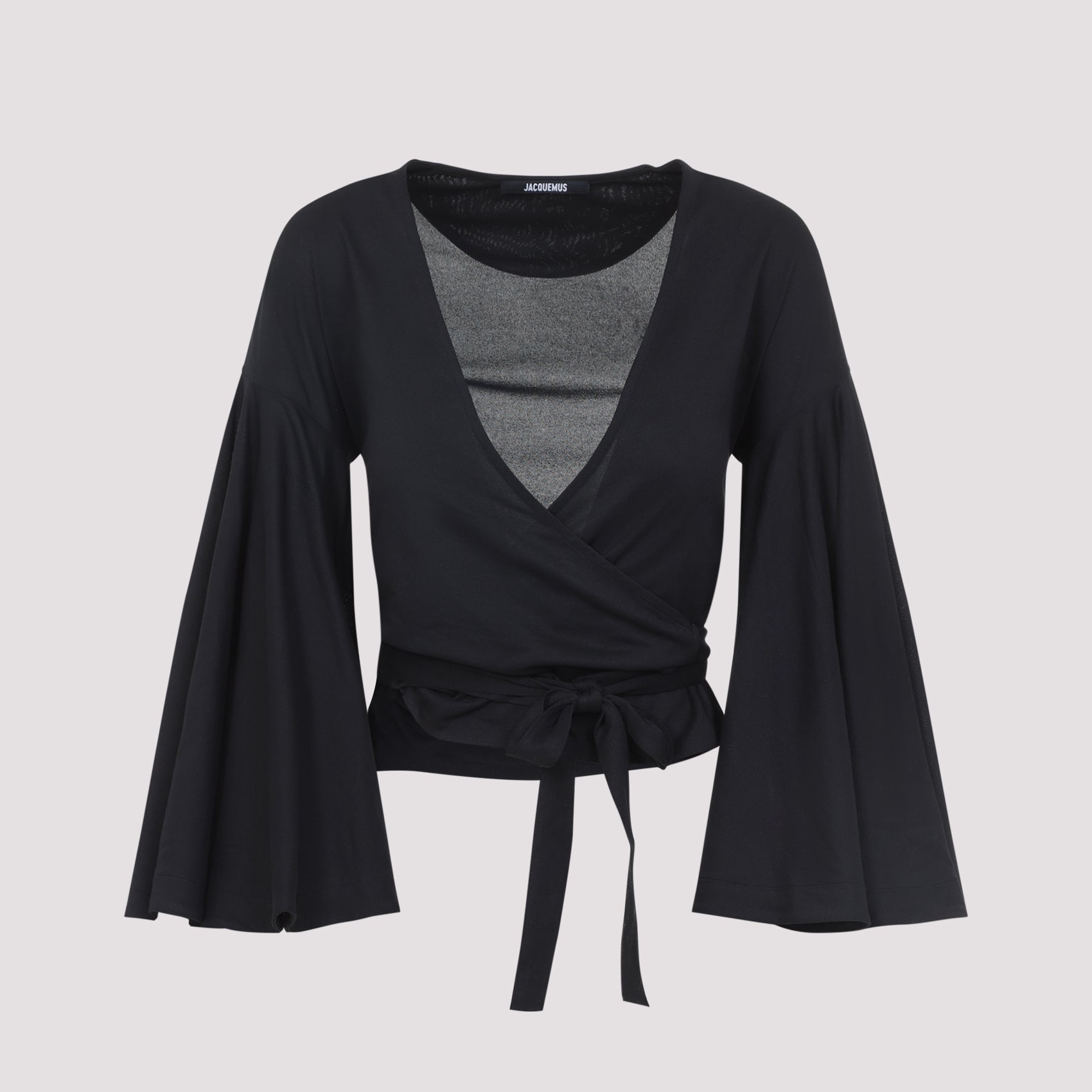 Le Cache Coeur Ventadou Top Black Paper Recycled Polyester