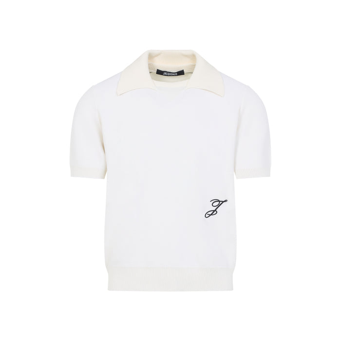 J Polo White Cotton Silk