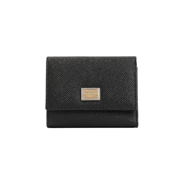 Leather French Flap Wallet Black Calf Smallleathergoods