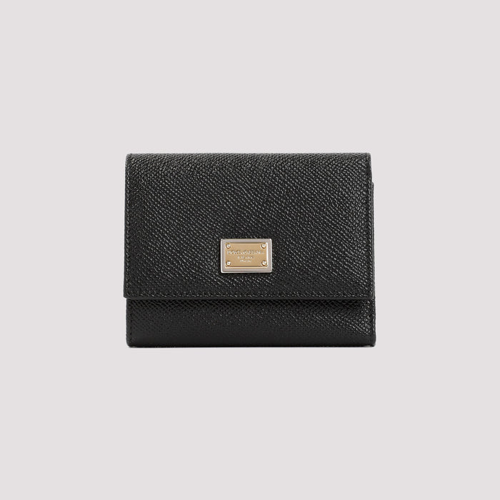 Leather French Flap Wallet Black Calf Smallleathergoods