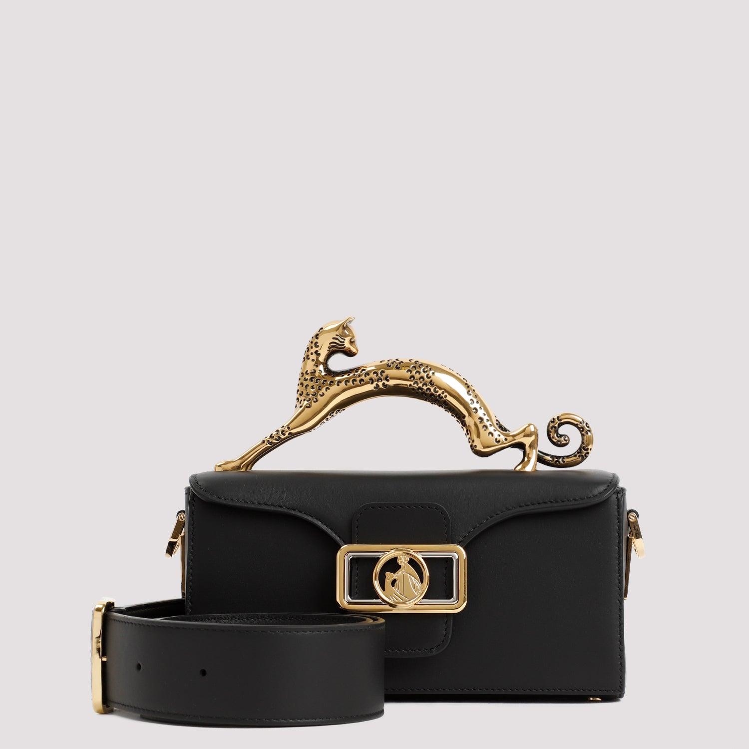Nano Pencil Cat Bag Black Calf Leather