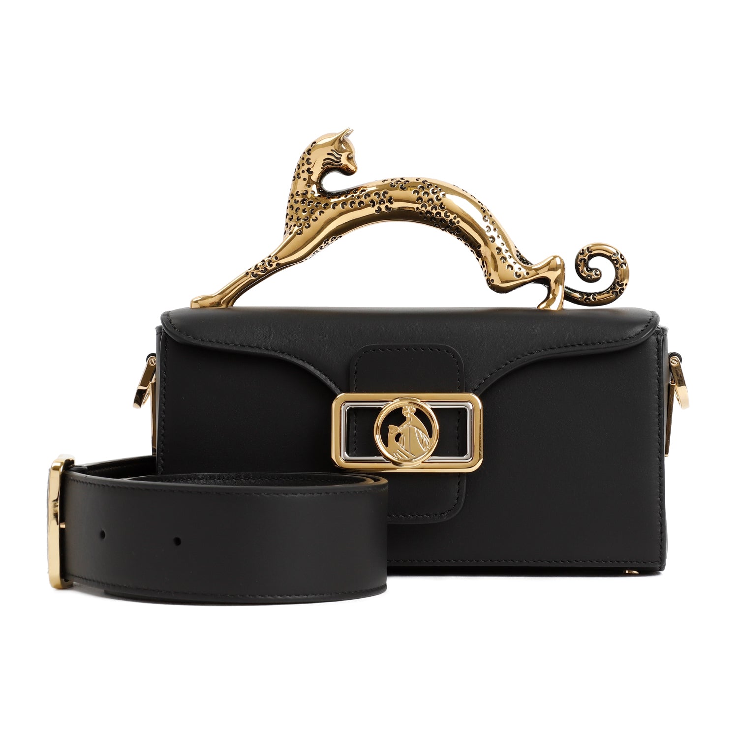 Nano Pencil Cat Bag Black Calf Leather