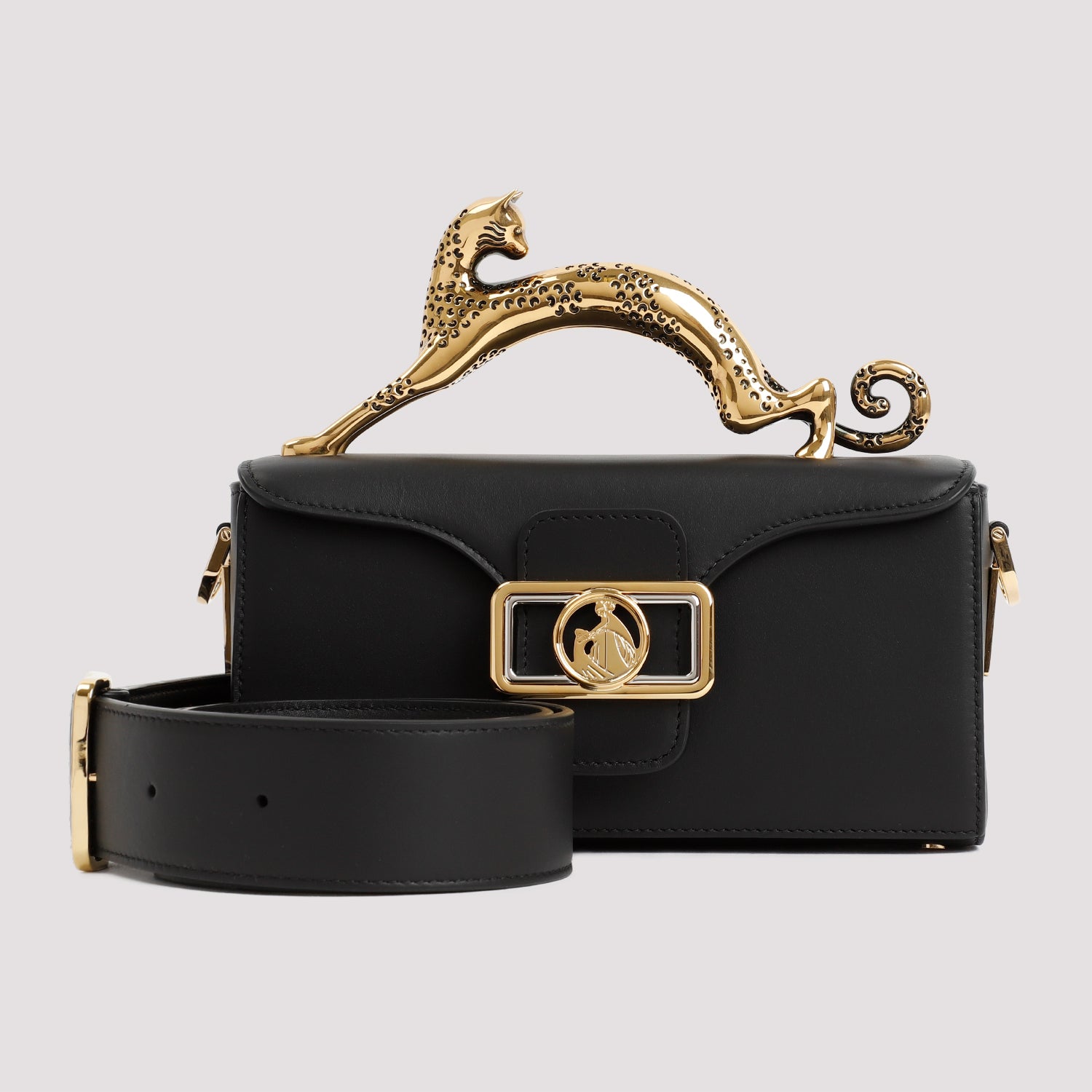 Nano Pencil Cat Bag Black Calf Leather
