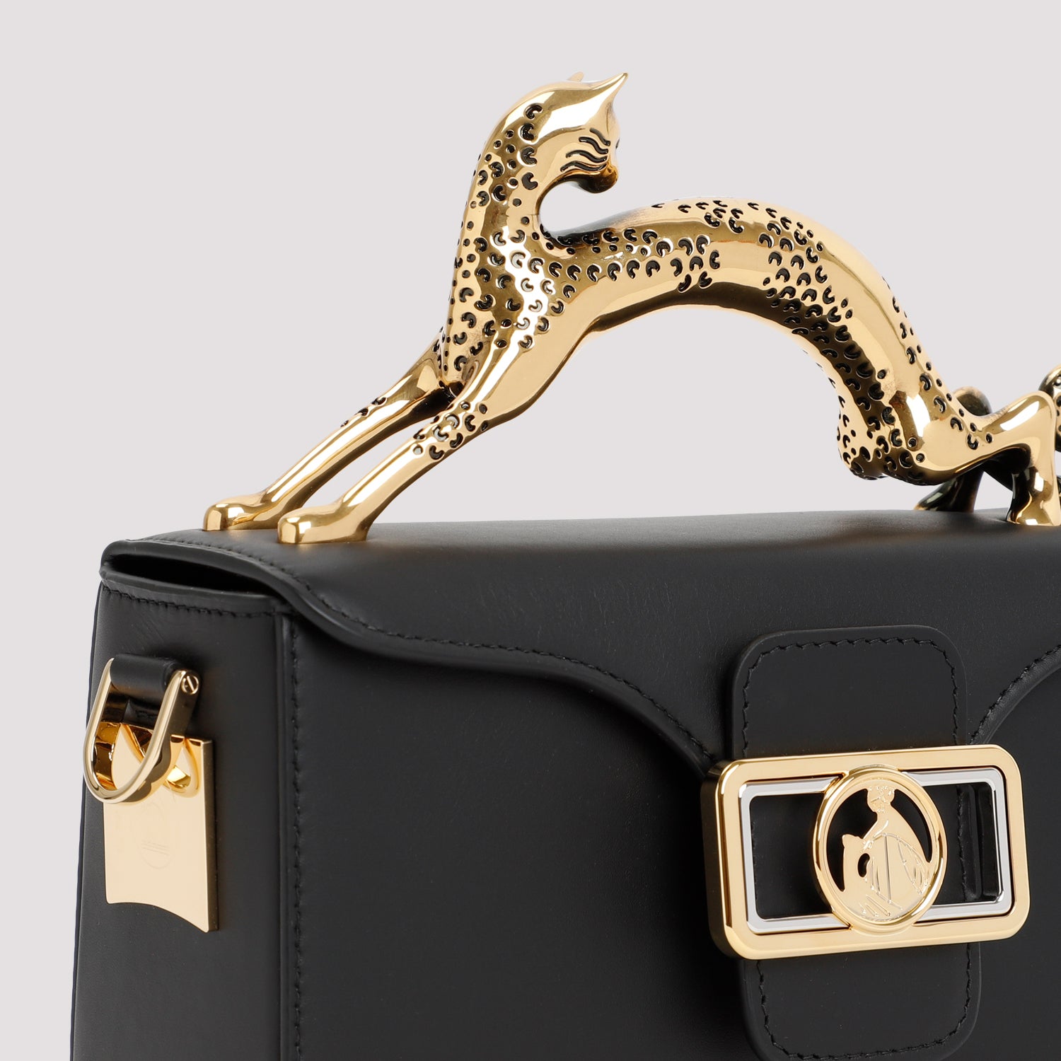 Nano Pencil Cat Bag Black Calf Leather