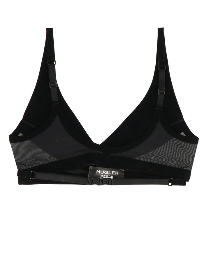 Wolford X Mugler Flock Shaping Bra Black Polyamide Elastane Intimo
