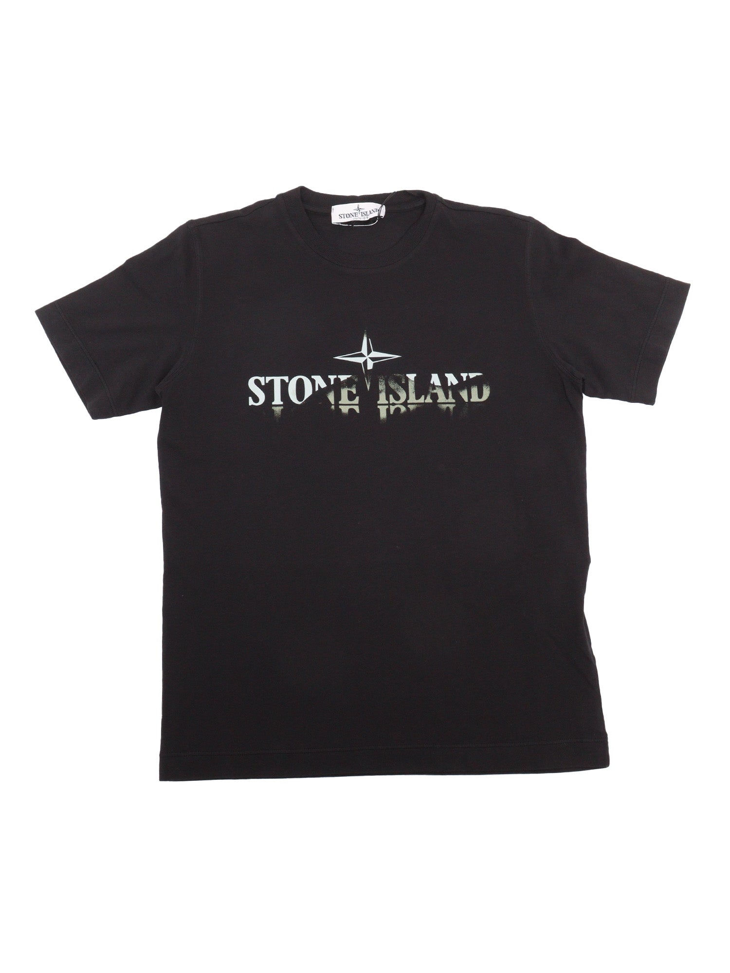 T-SHIRT Black Cotton Rib Short Sleeves