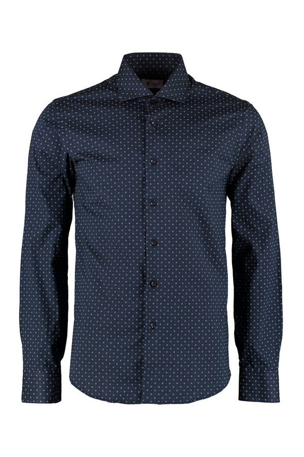 Shirt — Printed Cotton, Blue