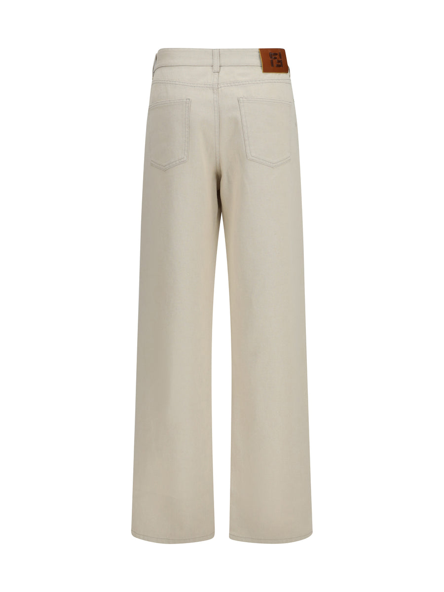 Jeans Ff Reverse Beige Cotton