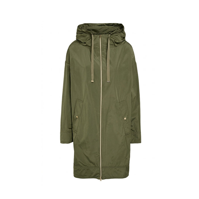 Herno Lightweight Parka Coat Green Elastane Polyamide