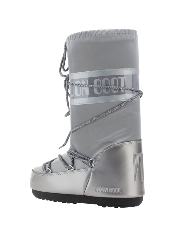 Icon Glance Knee-High Boots Silver Upper: Polyester