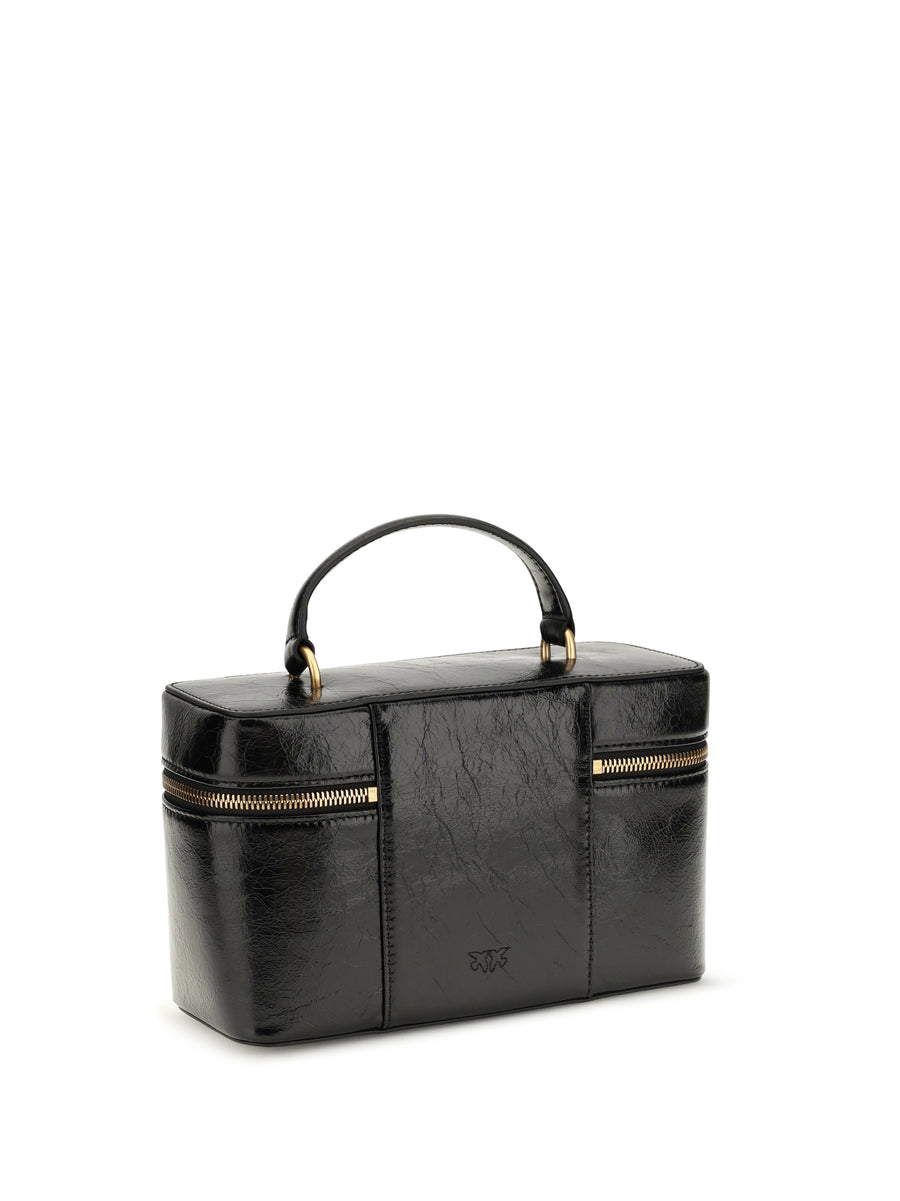 Beauty Case Classic Calf Leather Black/antique Gold (bos Taurus) Wallets & Purses