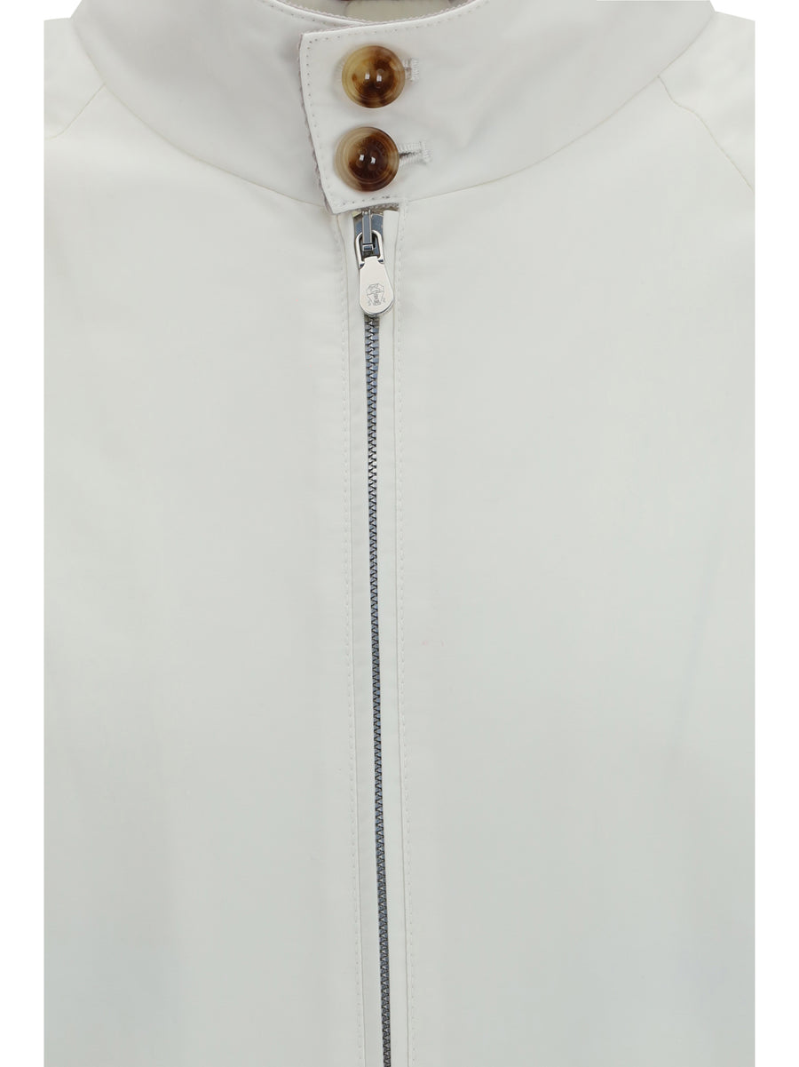 Windproof Zip Jacket Off White White/panama/spago Cotton