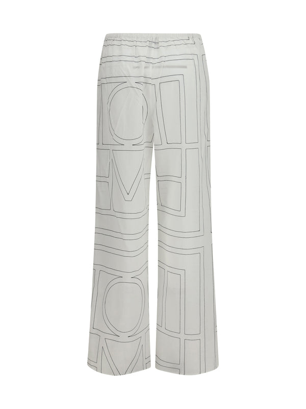 Pants Monogram White-Black White/black Cotton Trousers