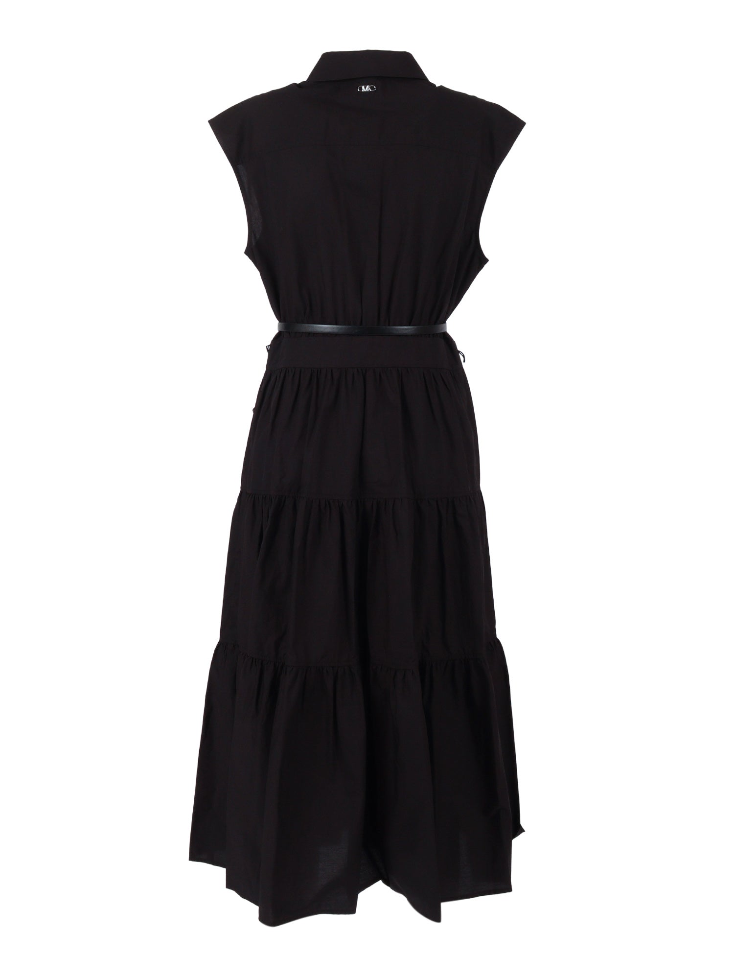POPLIN MIDI SHIRT DRS Black Organic Cotton Mini Dress