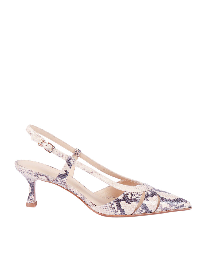 Slingback Edda6 Pitone Pumps Beige Pump