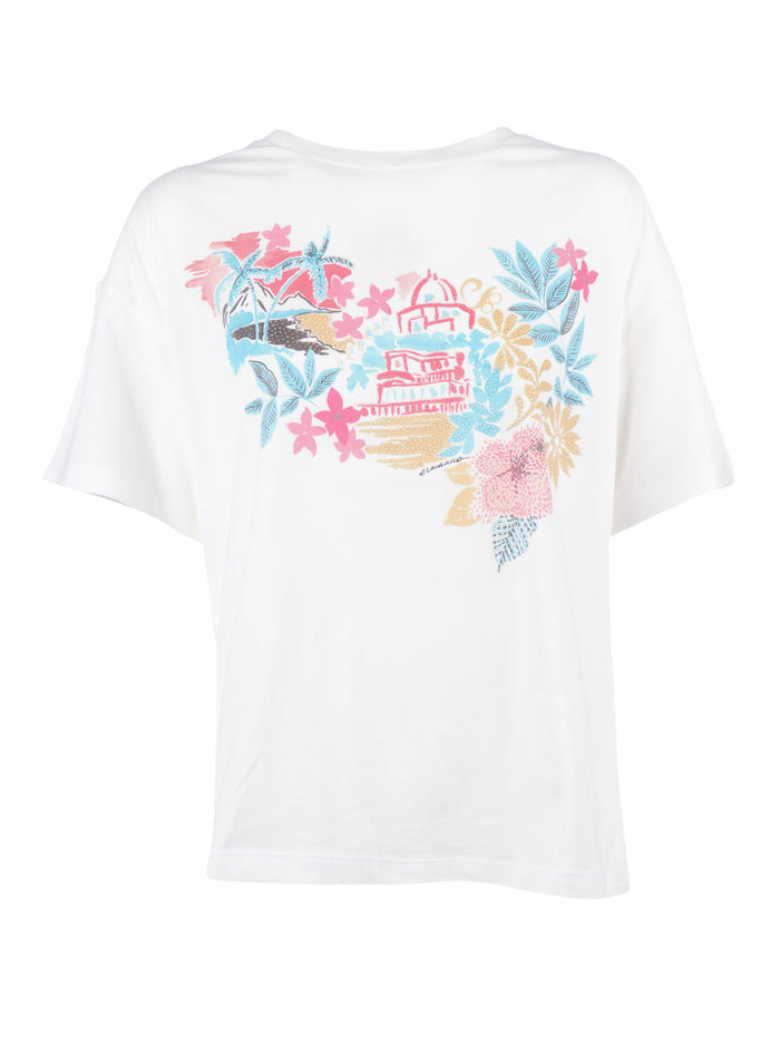 T-Shirt White Cotton Short Sleeves