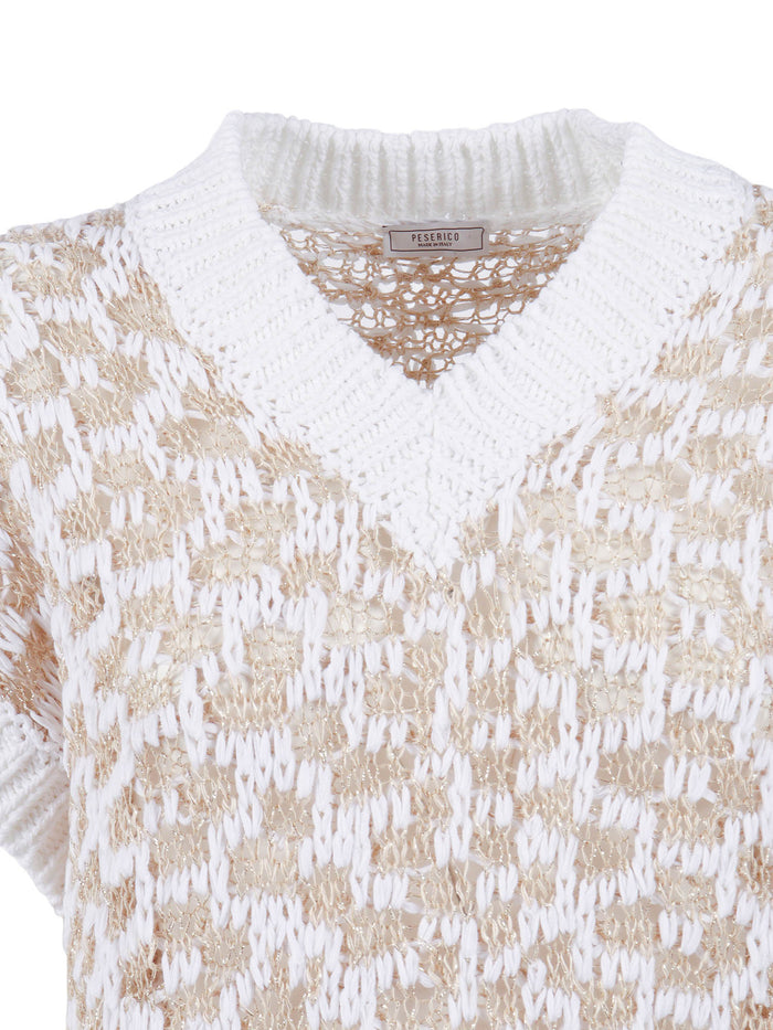KNITTED SWEATER Beige Crewneck