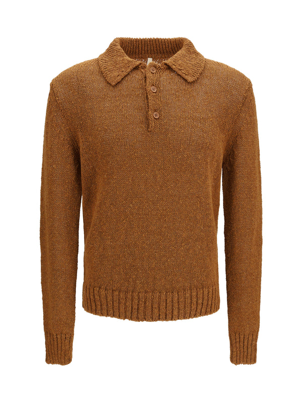 Polo Shirt Light Brown Cotton