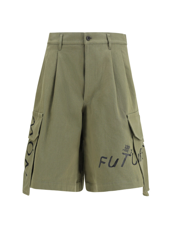 Comme Des GarçOns Shirt 100% Cotton cargo shorts in green