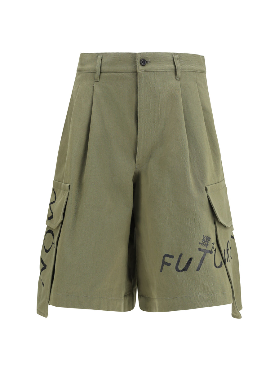 Comme Des GarçOns Shirt 100% Cotton cargo shorts in green