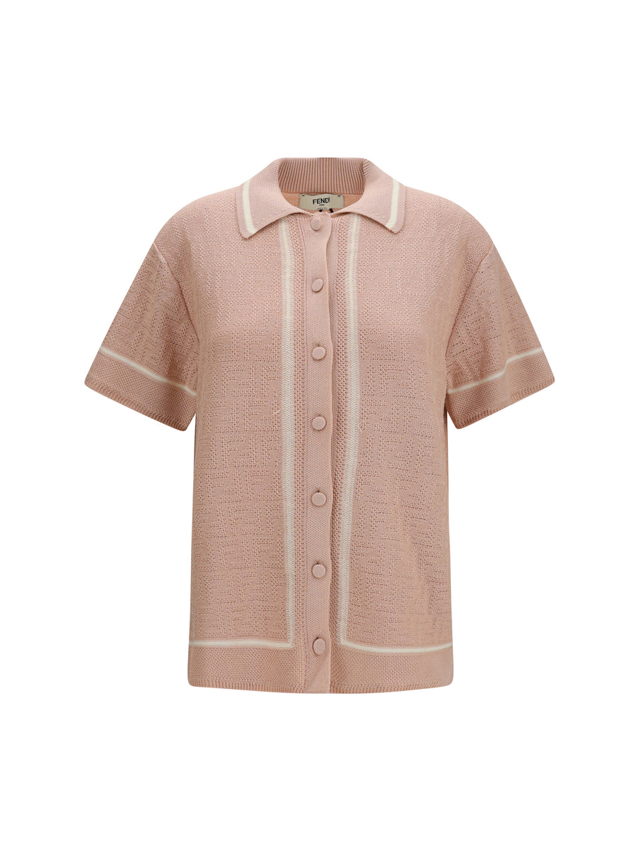 Crochet Shirt Ff All-Over Pink Cotton
