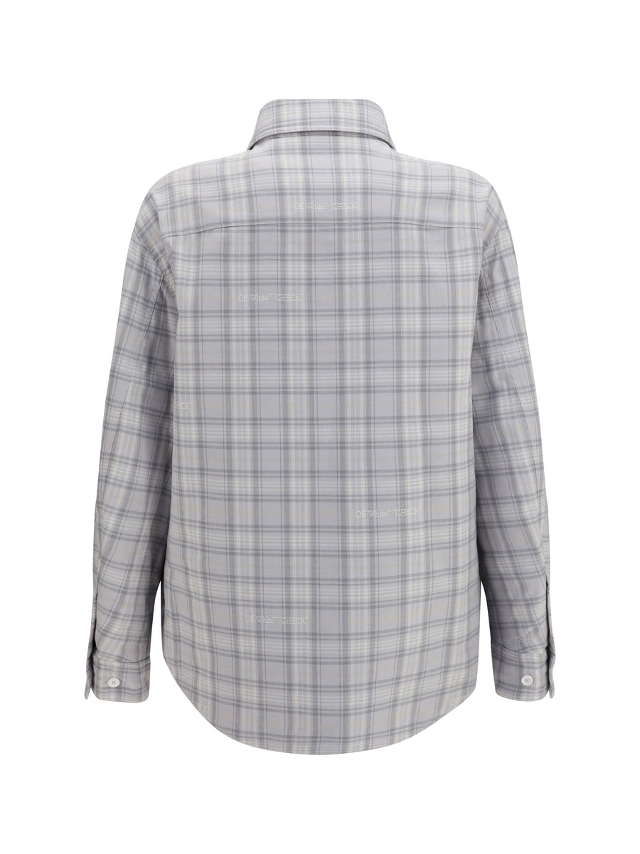 Padded Flannel Jacket Light Grey Outer: Cotton