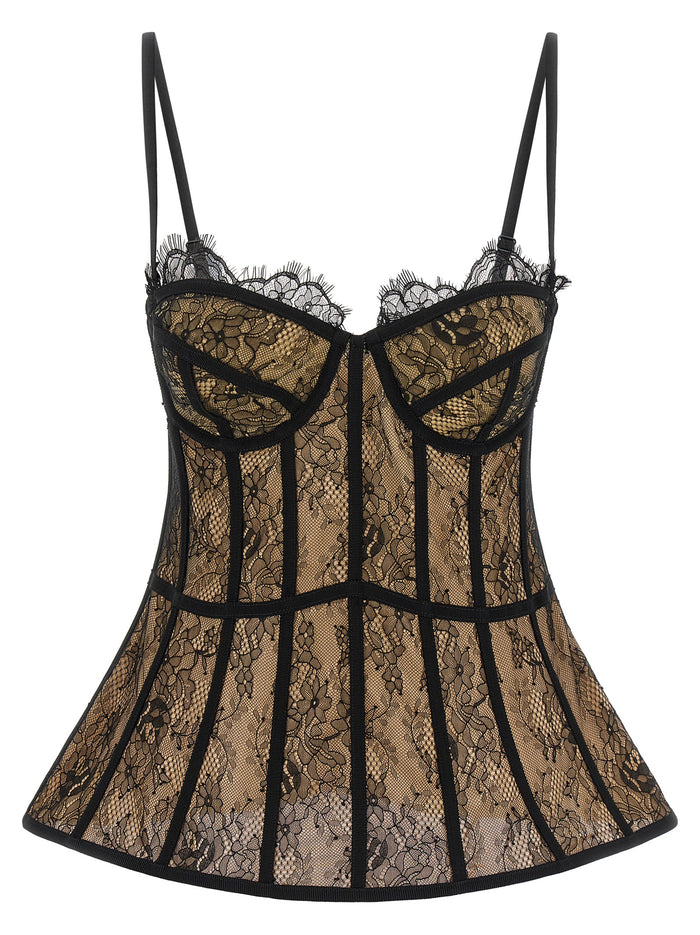 Bustier Top Black Polyamide Tops