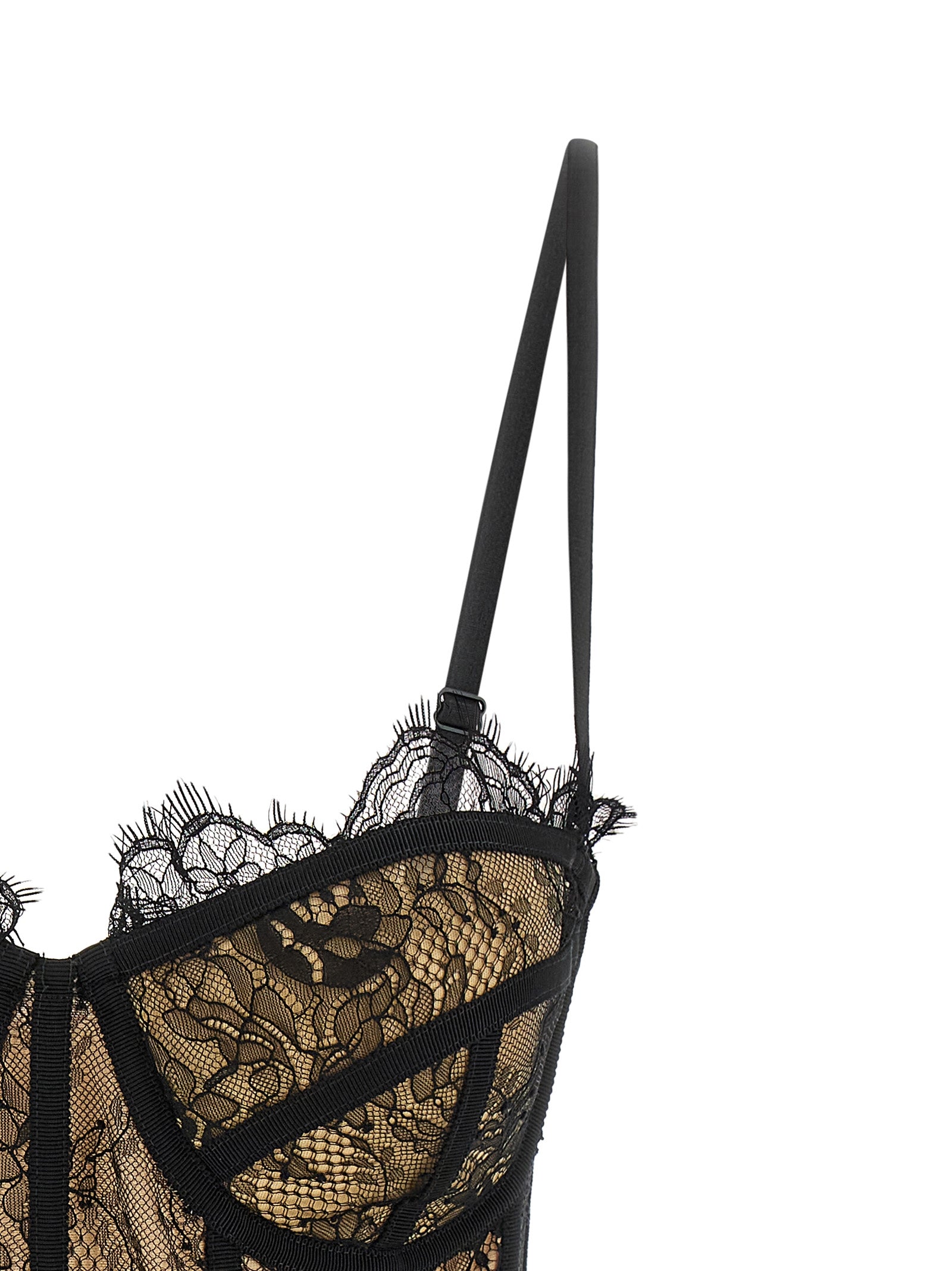 Bustier Top Black Polyamide Tops