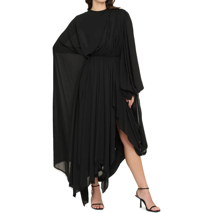 All Crepe Dress Black Elastane Polyamide